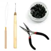 Conjunto de Ferramentas Alicates para Perucas, Alicates para Extensão de Cabelo, Agulha de Crochê, Ferramenta de Miçangas com Anel de Silicone, Conjunto de Ferramentas para Extensão de Cabelo, No Atacado em Estoque