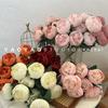 10 cabezas de ramos de peonías de flores artificiales envueltas en peonía central peonía occidental adornos florales para mesa de comedor en casa pared de flores para boda flores falsas