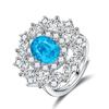 Anel de safira vermelha florido com diamante Olho de Cavalo incrustado, tesouro colorido, aliança de casamento, pulseira de transmissão ao vivo de mão rápida do TikTok transfronteiriço