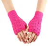 2020 suministro de fabricantes lana nueva hueco corazón de durazno guantes sin dedos invierno señoras cálidos guantes tejidos de medio dedo