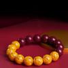 Pulseira de Cinábrio Cru Natural e Realgar Pulseira de Areia de Cristal Pulseira de Areias Roxas para Casal Pulseira Yin Yang Joia do Ano desta Vida