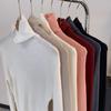 Camiseta Elástica de Lana de Alta Calidad para Mujer con Cuello Alto y Corte Ajustado