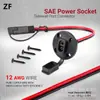 2 Pies - 12 AWG Enchufe de Alimentación SAE Conector de Puerto Lateral de Pared, 2 Pines(Paquete de 2)