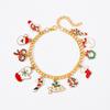 Pulsera de Cadena Navideña Europea y Americana Transfronteriza Accesorios para Fiesta Regalo Navideño Muñeco de Nieve Papá Noel Pulsera Venta al por Mayor