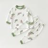 Conjunto de Ropa Interior de Primavera y Otoño para Niños, Ropa de Dormir Básica de Algodón Puro para Bebés, Estilo de Cuatro Estaciones para Niños y Niñas, Ropa Separada de Manga Larga