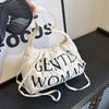 Bolsa Dumpling Pequena Cor Fresca Mulher Gentil 2024 Nova Casual Cordão Ombro Estampa Letra