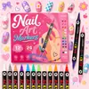 Pluma de arte para uñas de doble punta y doble color, juego de marcadores acrílicos de 24 colores, secado rápido, resistente al agua, apilable en color, bolígrafo para graffiti y delineado DIY