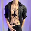 Lencería Sexy Tallas Grandes para Hombres y Mujeres, Diseño Transparente Hueco, Body de Atadura Provocador y Apasionado con Abertura en la Entrepierna