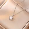 Colar Feminino Moda Celebridade da Internet Japonês e Coreano Ins Celebridade da Internet Queridinha Doce Cool Zircônia Rosa Anel de Amor Colar Corrente Clavicular