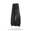 Calça casual masculina estilo americano, corte justo, padrão de escamas de dragão, calça de cordão desconstruída estilo foice, calça longa solta e fluida para o outono de 2026