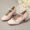 Zapatos de Cuero para Niños de Primavera y Otoño Zapatos de Princesa para Mujer Zapatos de Tacón Bajo de Caña Baja para Niños Medianos y Grandes y Estudiantes Zapatos Nuevos para Actuación Zapatos de Una Sola Capa para Niñas