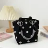 Bolsa de Tricô Floral Estilo Coreano para Mulheres Padrão Diamante Bloco de Cores Bolsa de Lã de Tricô Bolsa de Mão Fresca Nicho Comércio Exterior