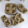 Soporte para Taza de Café Pulpa de Papel Soporte para Taza de Papel para Llevar Desechable Soporte para Cuatro Tazas Individual y Doble Empaque para Café Té con Leche Diseño Desprendible