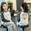 Ropa Interior de Felpa para Niñas Otoño Invierno Ropa Elegante Niña Cálido Bebé Se Puede Usar Afuera Niños Medianos y Grandes Camiseta de Manga Larga con Bloques de Color