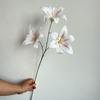 En stock flor artificial 3 lirio ceremonia de boda auditorio floral suave decoración del hogar cinta borrable lirio