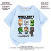 Camiseta Minecraft Infantil Branca Manga Curta Algodão 2025 Nova Verão Tops para Meninos Estilo Moderno para Bebês Meninas