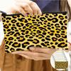 Color Labial Rojo Estampado Leopardo Bolsa de Cosméticos de Gran Capacidad Monedero Grande Bolsa de Almacenamiento para Artículos de Aseo Bolso de Noche para Mujer