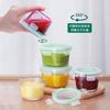 Caixa de suplemento alimentar de vidro para crianças, tigela de suplemento alimentar para bebês, conjunto de caixa de conservação de frutas, tampa de silicone de vidro resistente ao calor para armazenamento e congelamento