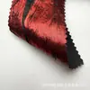 Tela de terciopelo arrugado en toda la superficie con relieve dorado, tela plisada lavada con brillo tridimensional para vestidos de gala y camisas