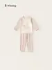 Bangxuan 2026 Otoño Pijama Cómodo para Niñas Dibujos Animados Manga Larga Conjunto de Ropa para el Hogar para Niños Pequeños Ropa Infantil Zhili Huzhou