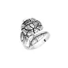 Anillo Retro de Flor de Peonía para Mujer, Nuevo Diseño de Estilo Nacional de Nicho Chinoiserie, Anillo Elegante Exquisito de Gama Alta Literario y Versátil