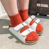 Z151 Calcetines Infantiles al por Mayor Primavera y Verano Lisos de Doble Aguja Invisibles Color Sólido Simple Algodón Tipo Barco para Niños y Niñas