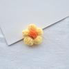 Grampo de cabelo infantil com flor de cinco pétalas em crochê puff, elástico de cabelo, acessórios semi-acabados, materiais para joias DIY, acessórios