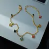 Pulseira de Trevo de Quatro Folhas Colorida Dopamina High-End Design de Nicho Joias de Luxo Leve com Temperamento Simples