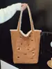 Bolsa Saco Fofa Dachshund Retrô Outono e Inverno 2025 Nova Lã de Cordeiro Bolsa Tote de Ombro Grande Capacidade Dupla Face