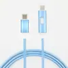 Cable de Datos con Luz LED Hueca de Colores 120W Carga Súper Rápida Adecuado para Apple Tipo-C Cable de Carga Fuente de Fábrica