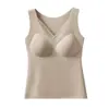 Ropa interior de Lyocell con copas 3D incorporadas, capa base sin costuras para otoño/invierno, top sin mangas talla grande, sujetador invisible, estilo cómodo para mujer