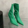 Venta al por mayor transfronteriza de elegantes botines de tacón alto con punta para mujer, nueva colección otoño/invierno 2026, versátiles y modernos, botas negras de corte ajustado