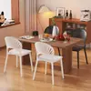 Cadeira de Plástico Nórdica Cadeira de Jantar para Casa Encosto Espessado Banqueta de Restaurante Oca Moderna Minimalista Casual Concha