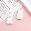 Série de Pingentes de Resina Branca: Chaveiros, Pulseiras, Colares e Pequenos Acessórios de Pingente Criativos de Urso e Pato para DIY