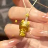 Colar de Corda Trançada Marrom com Pingente de Gatinho Peek-A-Boo Fofo Tendência Corrente para Suéter Acessório Venda por Atacado Dropshipping