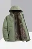 Chaqueta de Invierno para Hombre 2026 con Forro de Polar, Abrigo de Algodón Engrosado, Chaqueta Nueva de Algodón Cálido, Chaqueta Casual con Capucha y Cuello Alto para Papá
