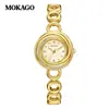 Reloj de Cuarzo Mokago para Mujer Esfera de Fritillaria Ciclón Reloj de Pulsera Lujo Ligero Más Fácil de Combinar Resistente al Agua Correa de Cobre Reloj de Diamante Estrella