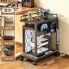 Soporte Base para Host de Computadora Móvil Chasis Base con Ruedas Estante de Almacenamiento Bandeja para Escritorio de Oficina en Casa