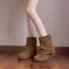 Botines calcetín con sentido del diseño para mujer 2026 adorno de hebilla de cuero parte superior fruncida de zapato suela plana tacón oculto botines de tobillo para mujer