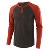 2022 Nova Camiseta Masculina de manga comprida da Amazon Comércio Exterior Masculina de Grande Tamanho Combinando Cores Casual Europeia e Americana Casual Loose Henry