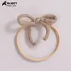 Accesorios para el Cabello de Niños Tejidos de Lana con Lazo para Comercio Exterior Europeo y Americano, Gomas Elásticas de Nylon Color Carne para Cabello de Bebé, Diademas Finas para Bebé