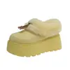 Zapatos de Piel con Borlas Nuevos de Otoño e Invierno Mocasines Slip-on Botas de Nieve Engrosadas Zapatos de Algodón Cálidos para Mujer Zapatos de Mujer