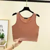 Colete Curto de Modal para Primavera e Verão Wrap Gola Redonda Ombligo Camisa Base Distinta Moda Versátil Top Feminino Costas