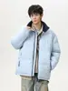 Chaqueta de Algodón con Cuello Alto Unisex Moda Color Blocking Tendencia Chaqueta Acolchada Adolescente Pareja Exterior Top Chaqueta