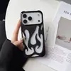 Adecuado para Apple 18Promax Funda para Teléfono Móvil con Patrón de Llama Hueca Galvanizada Iphone16 Disipación de Calor y Transpirable 14 Funda Protectora