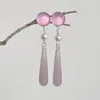 [Viaje a Jiangnan] Nuevos Pendientes de Gota de Agua Estilo Antiguo Chino de Hada, Pendientes de Perlas Estilo Nacional, Accesorios Versátiles para Orejas Hanfu y Cheongsam