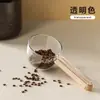 Nova Pá para Ração de Pet com Cabo de Madeira com Clipe com Escala Colher Medidora Suprimentos para Gatos Cão Pet Colher Medidora em Estoque