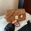 Bolso Bandolera de Cadena de Alta Gama para Mujer Otoño 2026 Nuevo Bordado Acolchado de Diamantes Bolso de Hombro Único Bolso Cuadrado Pequeño Simple