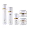 Frasco Eggshell Prata Veada Patente 30-120ml Conjunto Frasco de Vidro para Loção Embalagem Cosmética Frasco de Creme Recarregável para Viagem