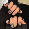 Novo Estilo Estilo Old Money Joias para Nail Art Esculpidas Suavemente Flor Dourada Retrô Diamante de Unha Decoração Mista Tridimensional Atacado